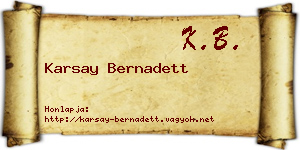 Karsay Bernadett névjegykártya