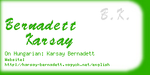 bernadett karsay business card